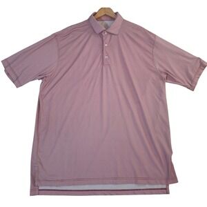 Turtleson Tour Performance Polo Men's XL Shirt Red Micro Check Ballen Isles Golf